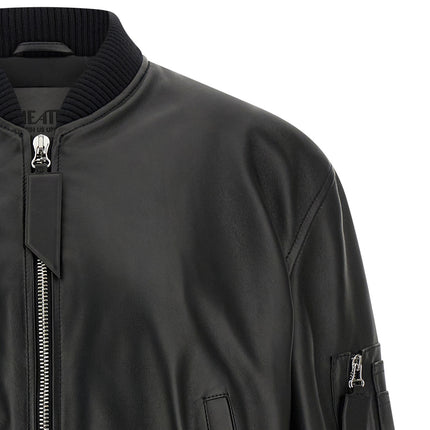 The Attico Black Lamb Leather Leather Jacket