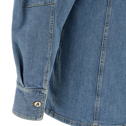 The Attico Blue Cotton Short Dress