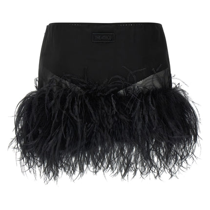 The Attico Black Polyester Long Skirt