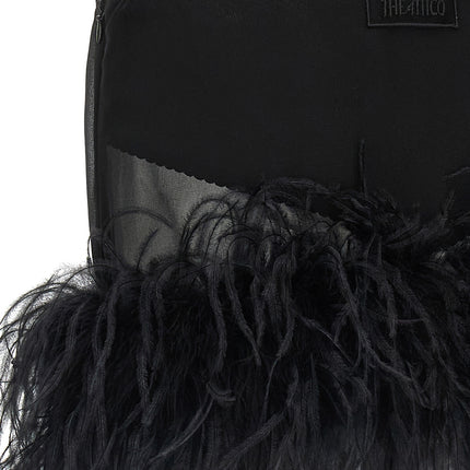 The Attico Black Polyester Long Skirt