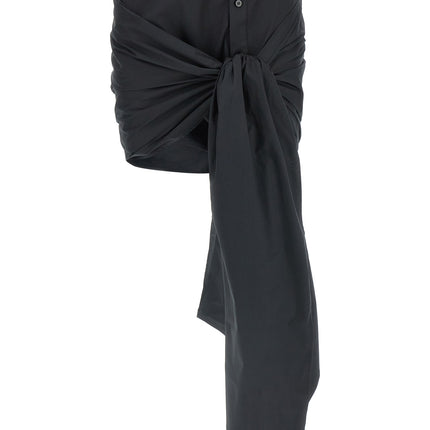 The Attico Black Cotton Long Skirt