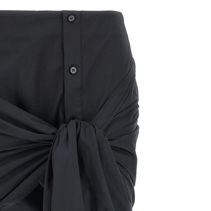 The Attico Black Cotton Long Skirt
