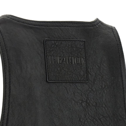 The Attico Black Lamb Leather Sleeveless Jacket