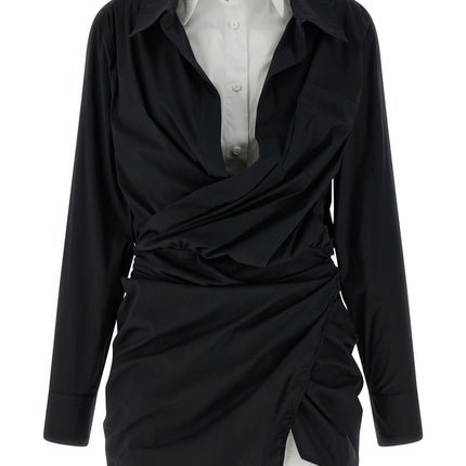 The Attico Bicolor Cotton Short Dress