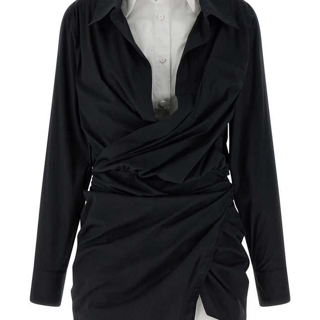 The Attico Bicolor Cotton Short Dress