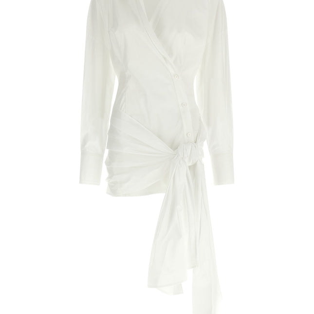The Attico White Cotton Short Dress