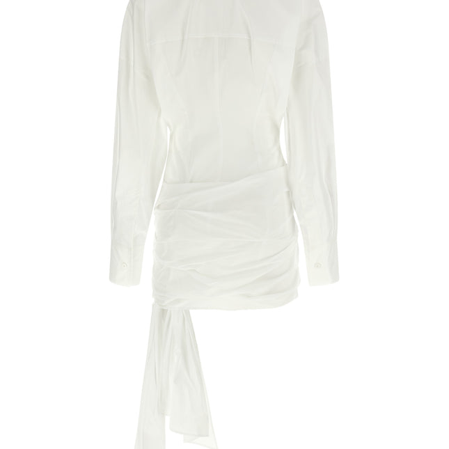 The Attico White Cotton Short Dress