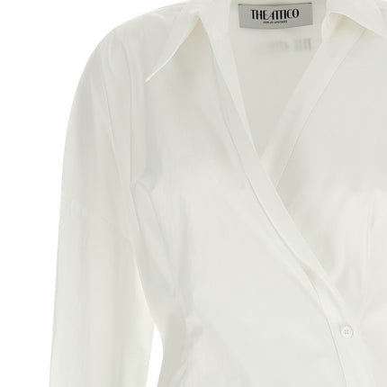 The Attico White Cotton Short Dress