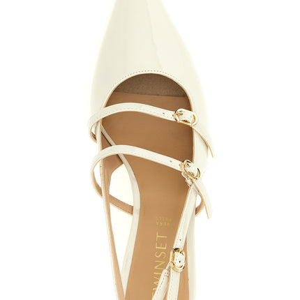 Twinset White Polyethylene Mid Heel Pumps