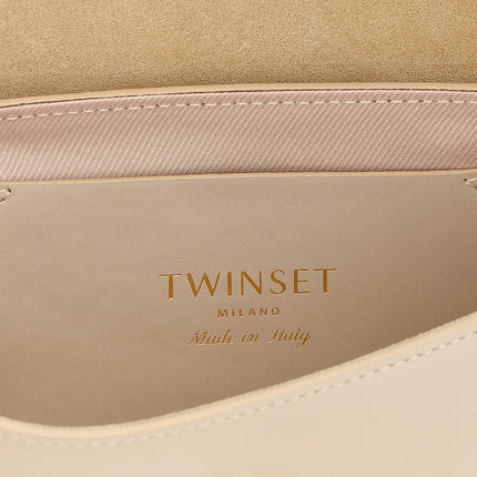 Twinset White Leather Shoulder Bag