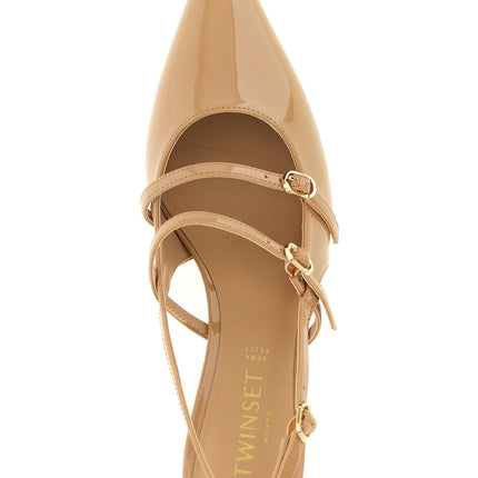 Twinset Beige Polyethylene Mid Heel Pumps