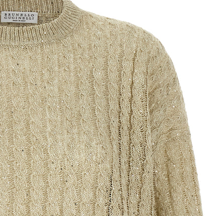 Brunello Cucinelli Beige Linen Cardigan