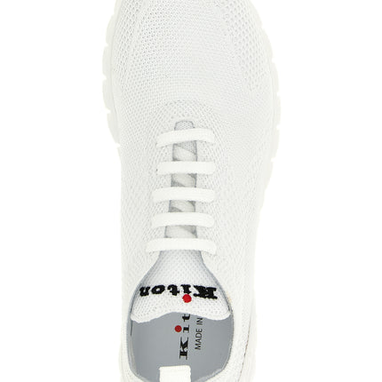 Kiton White Cotton Athletic Sneakers