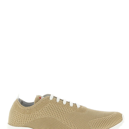 Kiton Beige Cotton Athletic Sneakers