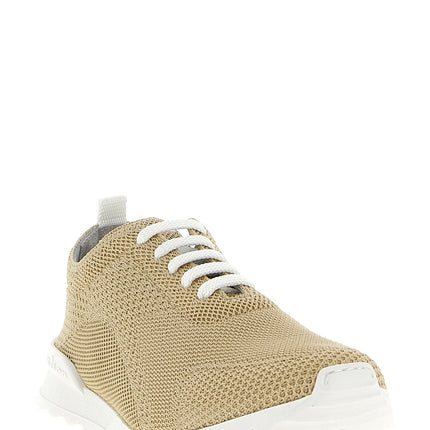 Kiton Beige Cotton Athletic Sneakers