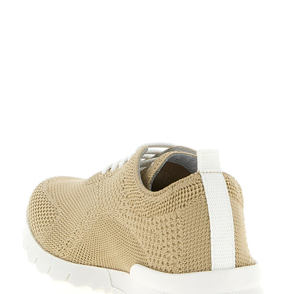 Kiton Beige Cotton Athletic Sneakers
