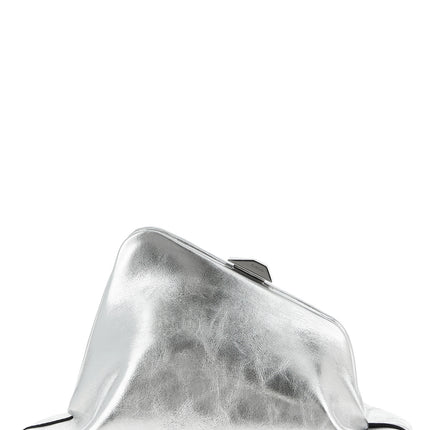 The Attico Silver Calfskin Clutch Bag