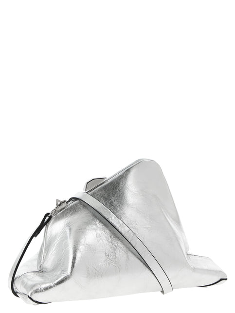 The Attico Silver Calfskin Clutch Bag