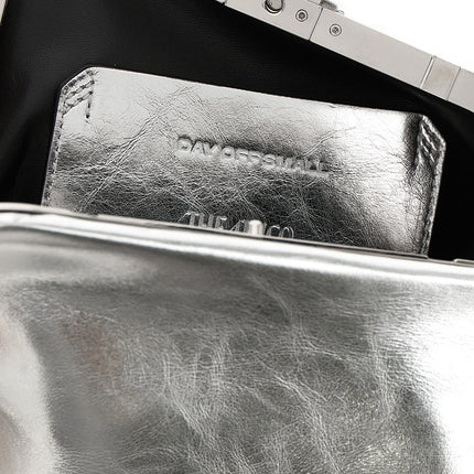 The Attico Silver Calfskin Clutch Bag