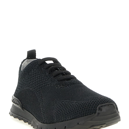 Kiton Black Cotton Athletic Sneakers