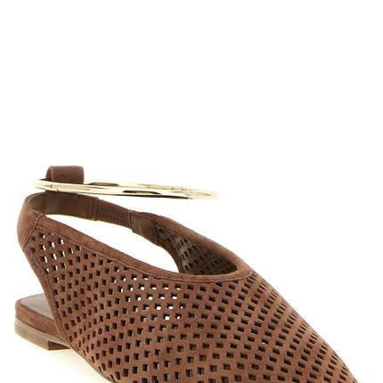 Jil Sander Brown Goatskin Ballet Flats
