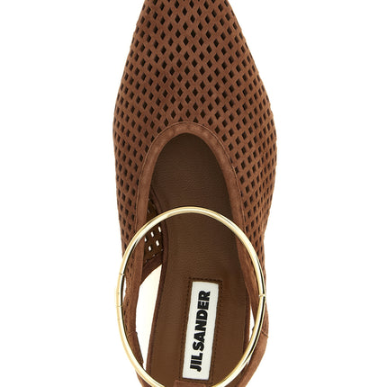 Jil Sander Brown Goatskin Ballet Flats