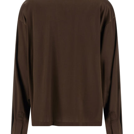 Tom Ford Brown Silk Polo Shirt