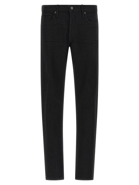 Tom Ford Black Cotton Straight-Leg Jeans