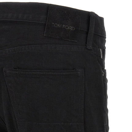 Tom Ford Black Cotton Straight-Leg Jeans
