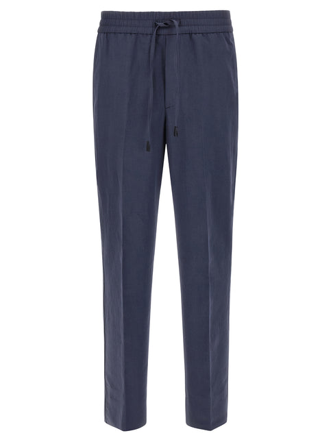 Brioni Blue Linen Casual Pants