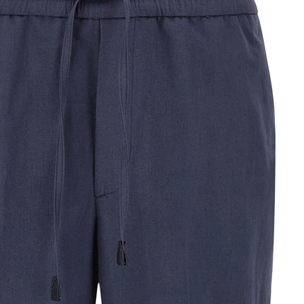 Brioni Blue Linen Casual Pants