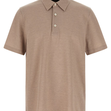 Brioni Beige Cotton Polo Shirt