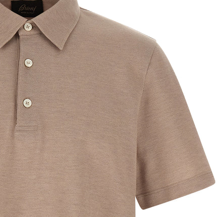 Brioni Beige Cotton Polo Shirt