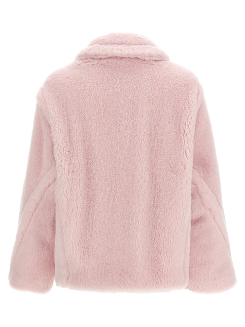 Max Mara Multicolor Alpaca Leather Coat