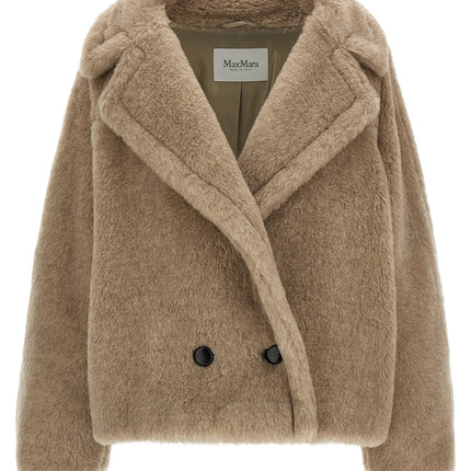 Max Mara Beige Alpaca Leather Coat
