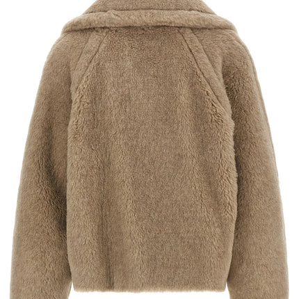 Max Mara Beige Alpaca Leather Coat