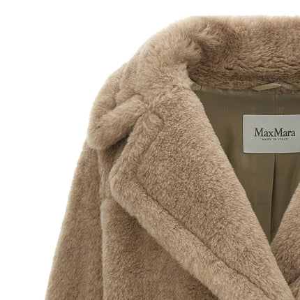 Max Mara Beige Alpaca Leather Coat