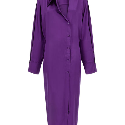 The Attico Purple Rayon Midi Dress