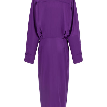 The Attico Purple Rayon Midi Dress