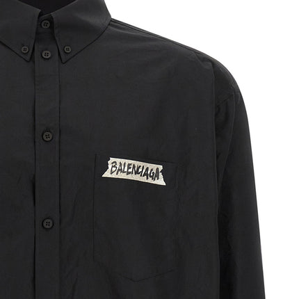 Balenciaga Black Cotton Blouse