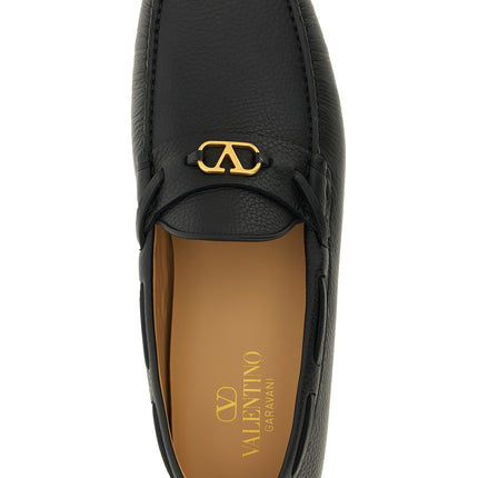Valentino Garavani Black Calfskin Slip-On Loafers