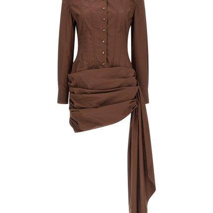 Giuseppe Di Morabito Brown Cotton Short Dress