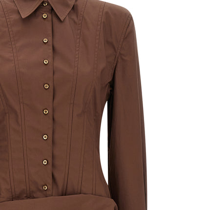 Giuseppe Di Morabito Brown Cotton Short Dress