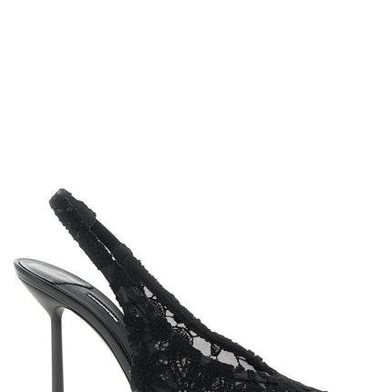 LE SILLA Black Cotton High Heel Pumps