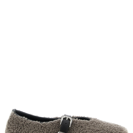 KATE CATE Gray Calfskin Ballet Flats