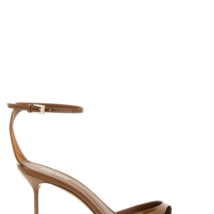 Paris Texas Brown Calfskin Stiletto Heel Sandals