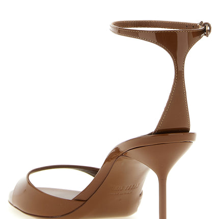 Paris Texas Brown Calfskin Stiletto Heel Sandals