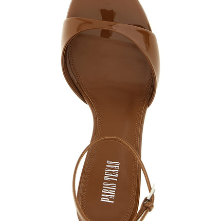 Paris Texas Brown Calfskin Stiletto Heel Sandals