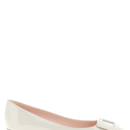 Roger Vivier Gray Calfskin Mid Heel Pumps