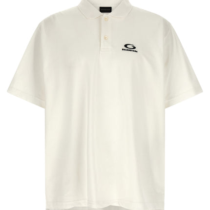 Balenciaga White Cotton Polo Shirt